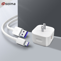 Blanc EU US UK PD 65W USB-C 2 broches prises murales QC3.0 USB Type C chargeur prise USB C adaptateur secteur