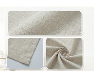 TIANYUN Cantonnières de rideau translucides texturées en lin, passe-tringle de 3 pouces, style rustique campagnard pour fenêtre de cuisine, longueur 14 pouces, ivoire - Product Image 4