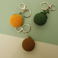 Porte-clés en crochet faits main, motifs pastèque, fraise, citron, ananas, en macramé, fruits simulés en peluche