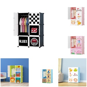 Armadio Moderno Rosa Convertibile e Pieghevole in Plastica, Mobile Contenitore con Porta Carina per la Casa, Organizzatore di Vestiti per la Camera delle Ragazze - Product Image 2