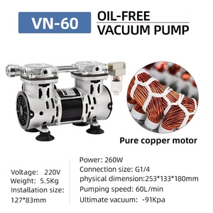 Pompe <span class=keywords><strong>à</strong></span> <span class=keywords><strong>vide</strong></span> électrique portable sans huile haute pression 220V 260W -91KPa 60L/min et <span class=keywords><strong>compresseur</strong></span> d'air OEM pour équipement de beauté - Product Image 2
