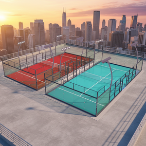 Suministro de Fábrica para 4 Conjuntos de Canchas de Pádel Profesionales Galvanizadas en Caliente, Garantía de Más de 10 Años, Doradas - Product Image 2