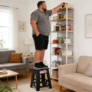 <span class=keywords><strong>Taburete</strong></span> Plegable de Plástico Negro de 39 cm de Altura para <span class=keywords><strong>Cocina</strong></span> y Jardín, <span class=keywords><strong>Taburete</strong></span> Plegable de Plástico Resistente con Asa de Transporte - Product Image 2