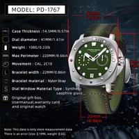 Montre automatique mécanique pour homme PAGANI DESIGN 1767 2025, luxe, sport, affaires, aiguilles, cristal saphir, acier inoxydable, cuir