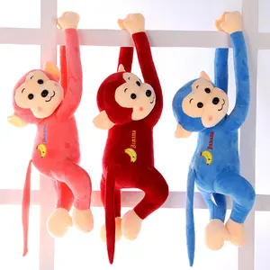 제조 업체 재고 도매 주문 삐걱 거리는 박제 동물 귀여운 긴 무장 원숭이 봉제 장난감 판매