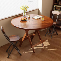 Mesa de Comedor Redonda Plegable Versátil con Tapa de Cristal, Moderna y Funcional para Cocina, Sala de Estar y Exterior