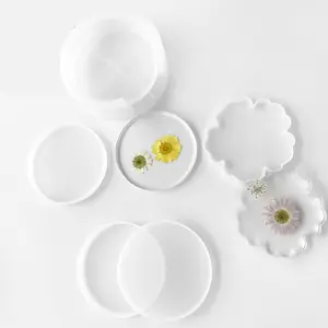 New Products Large Resin Flower Mold Silicone Custom DIY Epoxy Resin Art Coaster Silicone Mould Kit