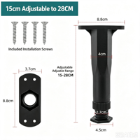 Pieds de meubles télescopiques en plastique, imperméables, réglables, de hauteur moyenne, pour cadre de lit, en forme de T, haute capacité de charge