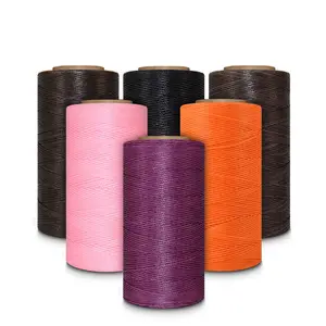0.8mm 1.0mm Hand-sewn Leather Thread Flat Wax Thread Polyester Waxed Sewing Thread For Shoes