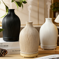 Diffuseur d'huiles essentielles 80 ml, 7 lumières LED, arrêt automatique sans eau, 2 modes de brume, humidificateur à brume froide, mini diffuseur ultrasonique en résine