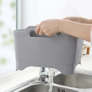 Cuenco de lavado con escurridor de agua con tapón, cuenco de lavado y <span class=keywords><strong>drenaje</strong></span> de cocina con asas y tapón de <span class=keywords><strong>drenaje</strong></span>, 9 litros, gris - Product Image 6