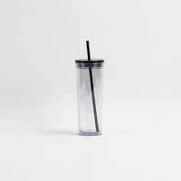 Gobelet isotherme transparent en acrylique à double paroi de 24 oz, style boule à neige, avec trou au fond, pour boissons chaudes et froides, idéal pour la rentrée scolaire des enfants
