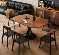 Table à manger extensible en bois massif de style français minimaliste moderne pour plusieurs personnes, adaptée à la maison, à l'hôtel et au restaurant