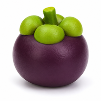 Jouet Squishy Mangoustan à Rebond Lent en TPR, Jouet Anti-Stress à Presser, Jouet Sensoriel de Bureau en Forme de Fruit pour Enfants et Adultes