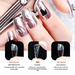 240pcs French Seamless <b>Nail</b> Tips Water Drop Almond Frosted Full Half Cover <b>Extension</b> Tips for <b>Nail</b> Salon - Product Image 4