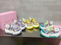 Baskets Chunky Rétro Y2K Couleurs Pop, Semelle Ondulée Croisée, Plateforme 7cm Rehaussante, Été OEM