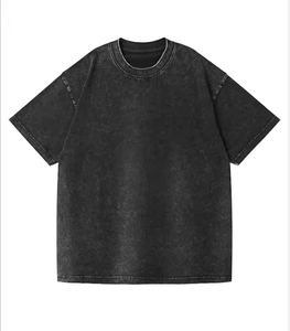 Meckmanly Men's Oversized Cotton T-Shirt Short Sleeve O-Neck Casual Jersey Knitted Plain Dyed Fit Regular Breathable Front <b>Logo</b> - Product Image 3