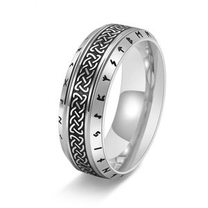 New Design <b>Ring</b> Vintage Nordic Celtic Knot <b>Viking</b> Amulet Words Ancient Gold Stainless Steel <b>Men</b> Size 7-13 <b>Ring</b> Jewelry - Product Image 2