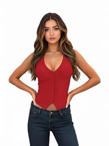 Top a Fascia con Scollo a V a Righe per Donne, Stile Y2K, Senza Maniche, Schiena Scoperta, Crop Top Estivo da <span class=keywords><strong>Donna</strong></span> per Uscite - Product Image 4