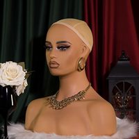 Tête de Mannequin Femme Réaliste Europe et Amérique avec Buste de Têtes de Mannequin pour Perruques, Maquillage, Accessoires de Beauté