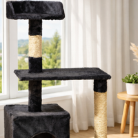Structure d'escalade pour chat en velours multi-niveaux, durable et écologique, avec poteaux à gratter en sisal et tour d'escalade en peluche pour chatons et chats adultes