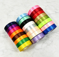 Ruban en satin de polyester tissé à la main de 2 cm, en rouleau, vente en gros, pour emballage cadeau, boîte, décoration florale, pâtisserie, anniversaire, fête