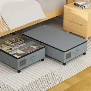 大容量被子可折叠床下储物盒衣毯床上用品床下储物盒带轮子