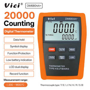 Nhiệt kế cặp nhiệt điện kênh đôi vici | chức năng báo động và ghi lại | Bộ điều khiển nhiệt độ với đầu dò | Hỗ trợ OEM/ODM - Product Image 1