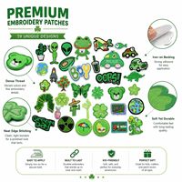 Lot de 39 écussons brodés à coudre ou thermocollants, thème nature vert, motifs animaux de dessin animé, grenouille, cactus, papillon, amusants