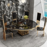Mobilier de salle à manger nouveau design de table à manger pour restaurant ensemble de table à manger ronde tables d'hôtel en marbre noir