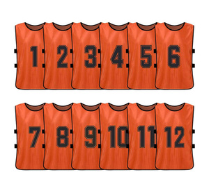 Gilets de football personnalisés, en maille, modèle blanc, dossard de sport, vente en gros - Product Image 1