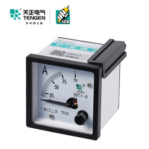 แอมมิเตอร์แบบเข็ม Tengen 99T1-A 75/5A AC 48x48 มม. แบบอนาล็อก สำหรับติดตั้งบนแผงควบคุม เฟสเดียว - Product Image 1