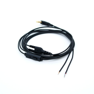 Tpe Semi Finished <b>Headphone</b> Cable With Mic In Line Control 3.5Mm Black Diy Repair <b>Accessory</b> - Product Image 4