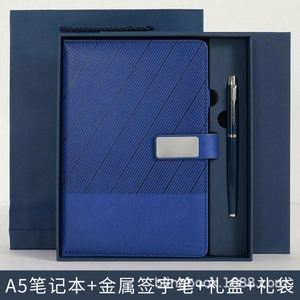 Juego de regalo de cuaderno de hojas sueltas A5 Cuaderno de aprendizaje de oficina de negocios con encuadernación de cuero desmontable - Product Image 5