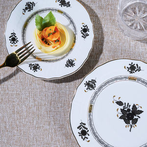 Лидер продаж, коричневые тарелки из костяного фарфора, керамическая посуда, роскошные обеденные наборы для свадьбы, вечеринки и аренды - Product Image 5