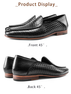 High Quality Handmade Genuine Cow Leather <b>Pointed</b> Toe Breathable Anti-Slip Lace-Up <b>Light</b> Weight Patchwork Men's Wedding Dress - Product Image 6