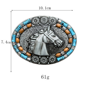 Hebilla de cinturón de sillín de caballo Hebilla decorativa de patrón de caballo - Product Image 3