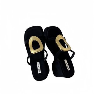 Sandales compensées tendance noires pour femme, 7 cm, à semelle épaisse, pour l'été et l'extérieur, en PU respirant et léger, avec semelle extérieure en caoutchouc - Product Image 5