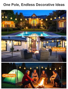 Support métallique pour poteaux <span class=keywords><strong>de</strong></span> guirlandes lumineuses <span class=keywords><strong>de</strong></span> 10 pieds pour terrasse, patio et jardin, lot <span class=keywords><strong>de</strong></span> 4 - Product Image 6