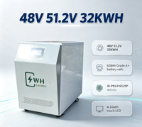 48V 51.2V 628Ah 32kWh Paket Baterai Penyimpanan Energi LiFePO4 untuk Sistem Tenaga Surya Rumah dengan JK-PB BMS Kapasitas Tinggi 10000+ Siklus Hidup