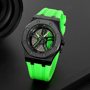 SKMEI 2359 jam tangan pria, arloji mobil tahan air, tali silikon Stainless Steel bercahaya, jam tangan kuarsa untuk pria - Product Image 1