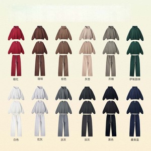 定制 350gsm 重磅中腰透气运动裤街头风格刺绣印花超大抽绳男式 - Product Image 2