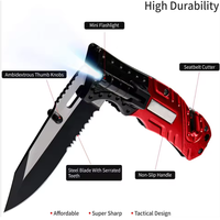 Zaklamp Opvouwbaar zakmes 3cr13 Aluminium handvat Glasbreker Combo Edge Camping Survival Outdoor
