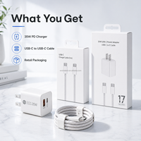 Adaptateur mural double port Type-C haute vitesse 35W PD à charge rapide, résistant à la chaleur, de haute qualité, pour une utilisation mondiale