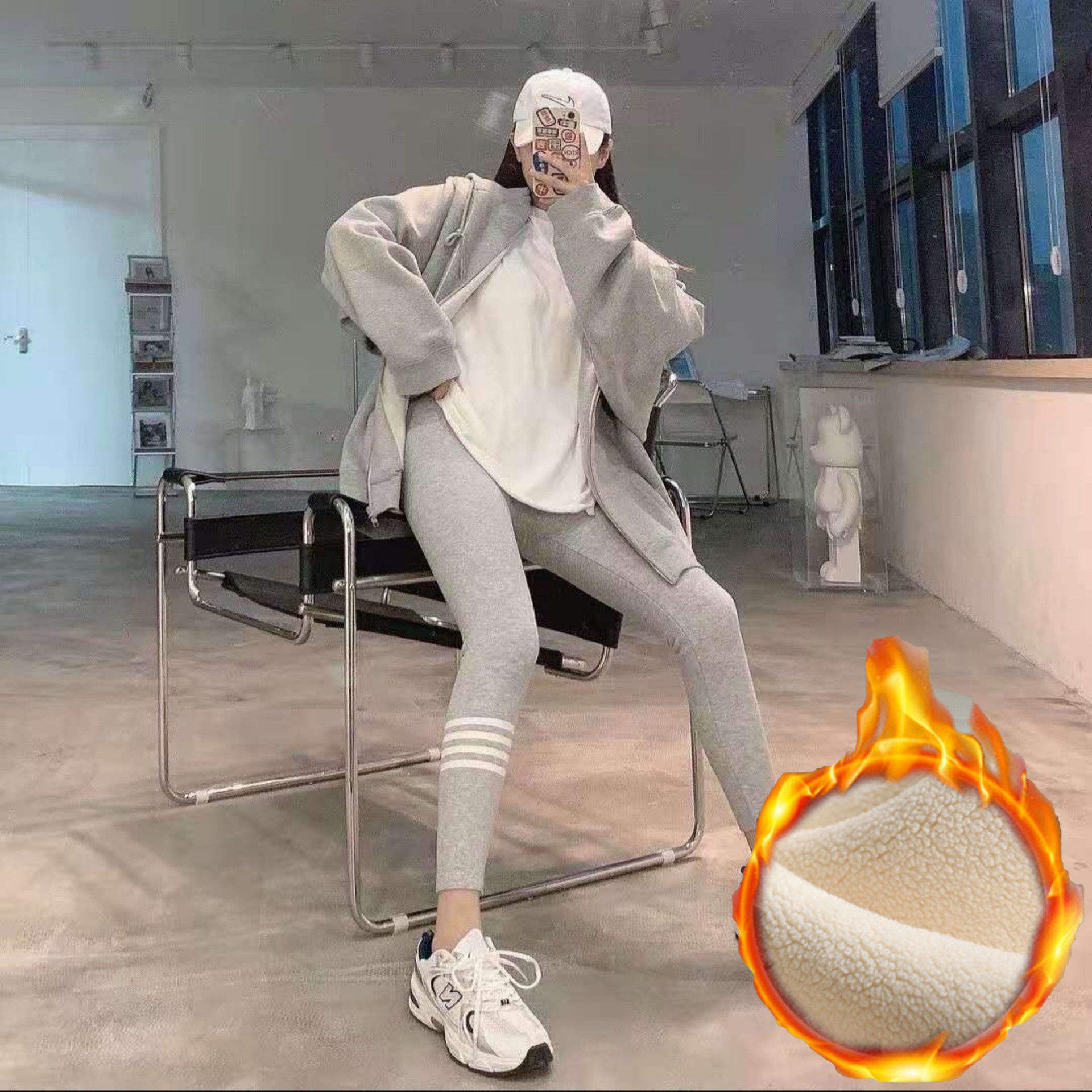 Light Gray With Lamb Fleece