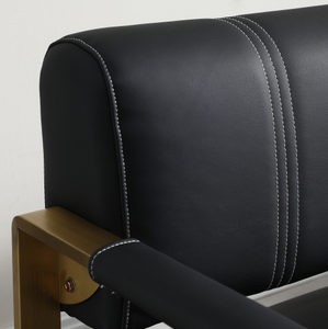 Juego de Sofás de Cuero Dorado de Diseño Moderno y Alta Calidad para Salón de Belleza, Barbería, Sala de Espera, Apartamento, Hotel, Villa - Product Image 3