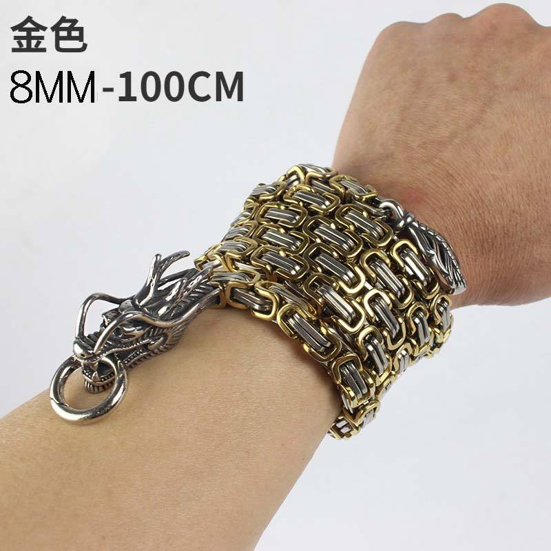 8mm100cm long [titanium steel] gold