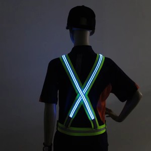 Chaleco de Seguridad con Fibra Óptica LED, Fibra Óptica de Doble Guí<span class=keywords><strong>a</strong></span> de Luz, Luces Multicolores, <span class=keywords><strong>Tres</strong></span> Veces Más Brillantes que los Chalecos Reflectantes Convencionales - Product Image 5