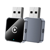 Nouvel adaptateur USB CarPlay Android Auto, connexion stable en verre noir pour appareils iOS/Android