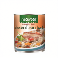Natureta Soupe instantanée en conserve d'orge avec viande, haricots et légumes 830g X6 pièces Italie Riscale & Enjoy
